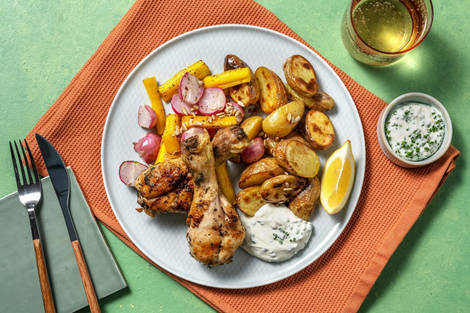 Chicken Drumsticks mit gerösteten Radiesli