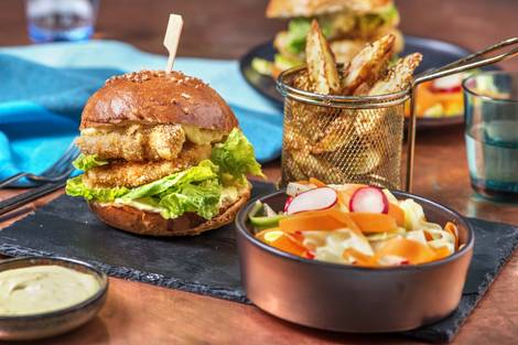 Double Chicken Katsu Burger and Katsu Curry Mayo