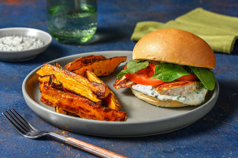 Burger poulet-laitue-tomate