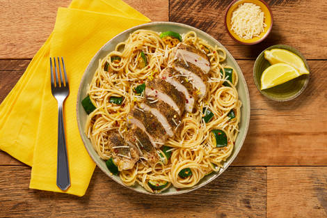Italian Chicken over Lemony Spaghetti