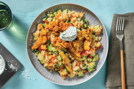 Quick Chicken Strips & Carrot Couscous Salad