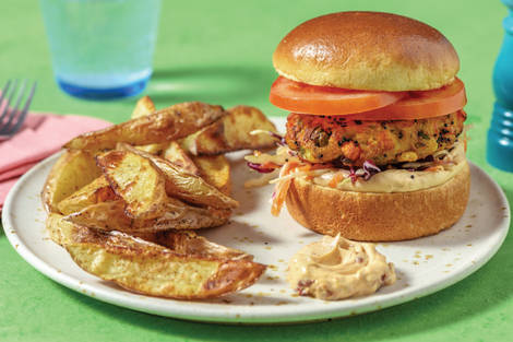 Chipotle-Glazed Kumara Burger & Slaw