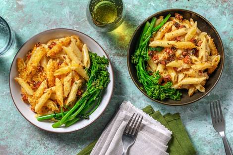 Chorizo Crusted Baked Penne