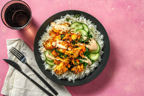 Crispy "bang bang" bloemkool met knoflookrijst