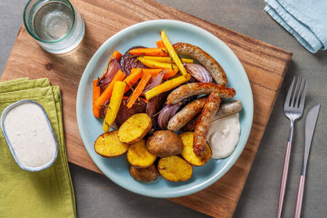 Cipolatta-Würstli vom Blech