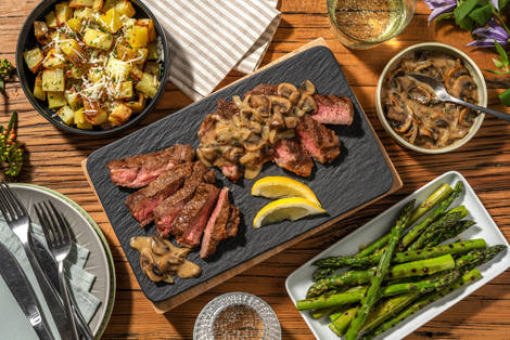 Contre-filets de bœuf en sauce aux champignons