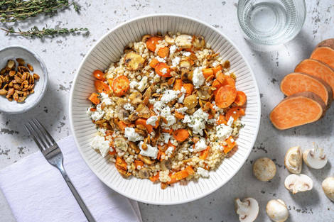 Couscous perlé à la patate douce et à la feta