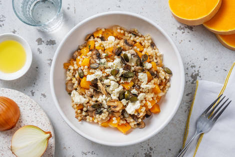 Parelcouscous met pompoen en feta