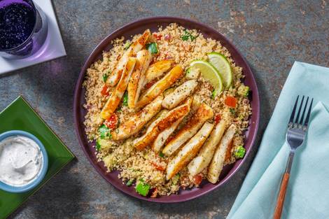 Couscoussalade met halloumi-frietjes