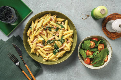 Easy Creamy Bacon & Herb Penne