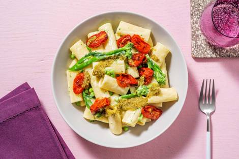 Creamy Green Veg and Pesto Pasta