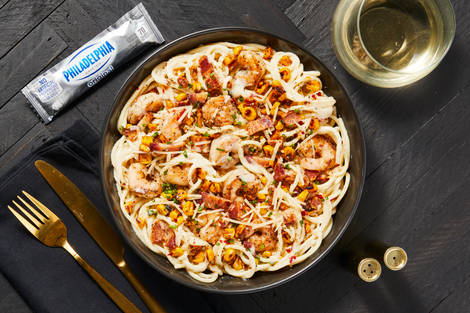 Creamy Shrimp & Bacon Spaghetti