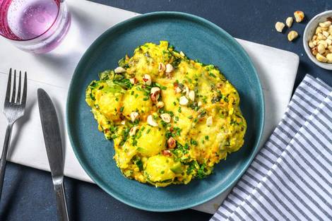 Cremiger Mini-Knödel-Auflauf