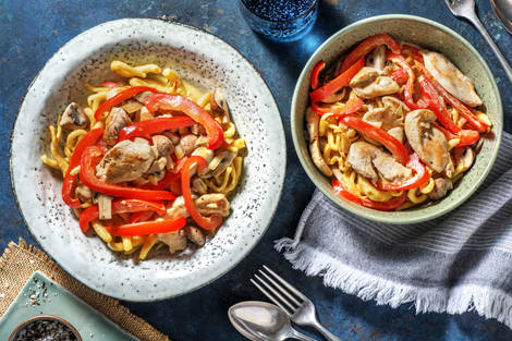 Cremiges Hähnchengeschnetzeltes