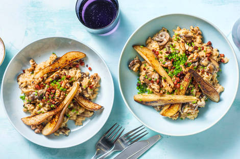 Cremiges Pilzrisotto mit Bacon