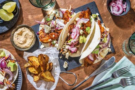 Crispy Breaded Chipotle Chicken Tacos
