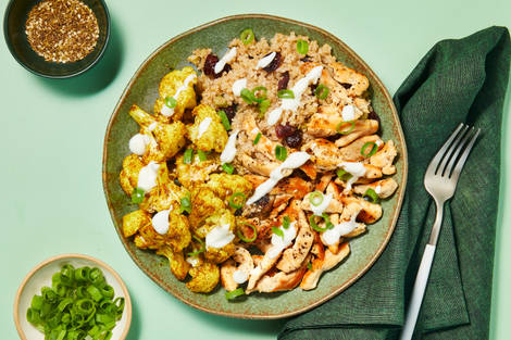 Curried Cauliflower Chicken Bowls