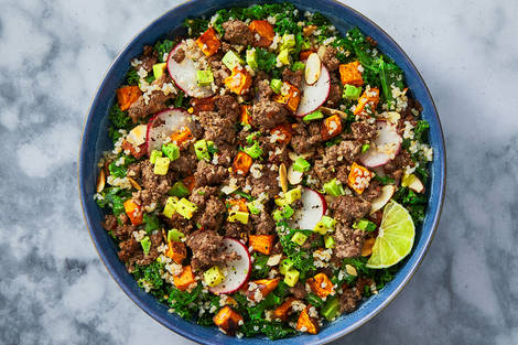 Nutritionist's Pick: Beef, Almond and Sweet Potato Bulgur Bowls