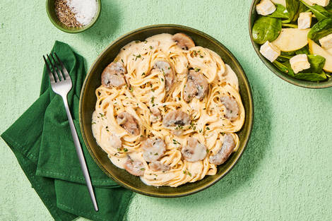 Linguines crémeuses aux champignons et à la truffe