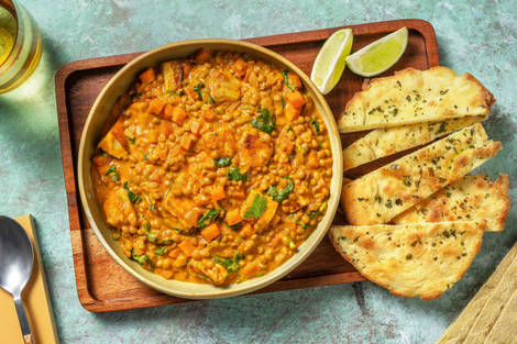 Dahl met kokos en paneer