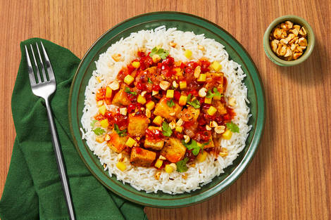 Sweet Chili Tofu and Chicken Mango Stir-Fry