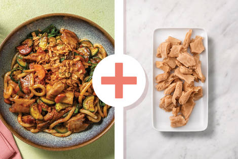 Double Plant-Based Chick’n Udon Stir-Fry