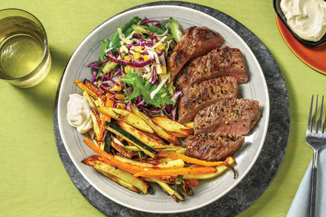 Easy Lemon Pepper Steak & Veggie Fries