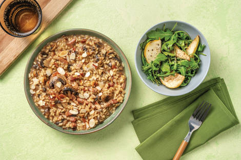 Easy Baked Bacon & Mushroom Risotto