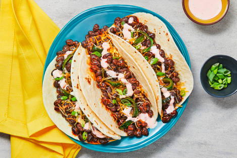 Cheesy Black Bean Tacos