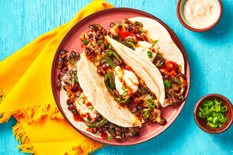 Easy Cheesy Black Bean Tacos