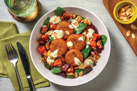 Easy Falafel & Roast Veggie Salad