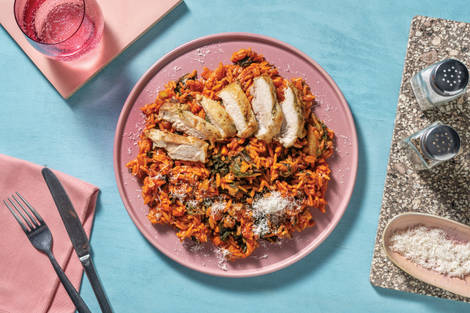 Easy Italian Chicken Risoni Bake