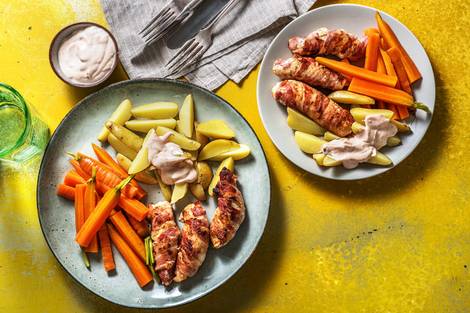 Einfache Bacon-Hähnchen-Sticks