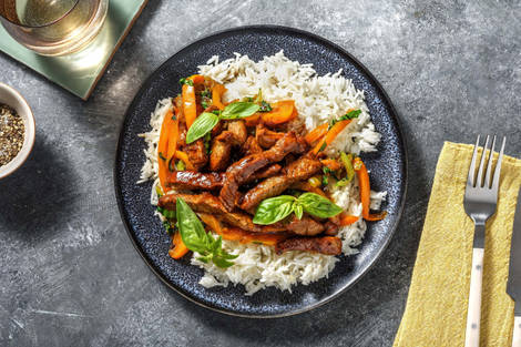 Émincés de bœuf, poivron et pak-choï