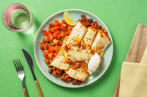 Enchiladas végétariennes au cheddar et à la crème aigre