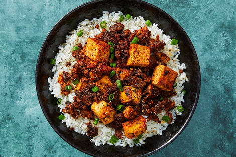 Korean-Style Braised Mapo Tofu with Beef and Pork  