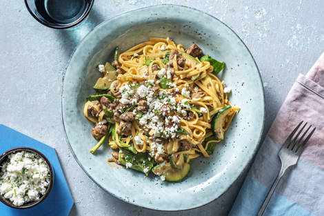 Fettuccine mit Tomatenrahm und Spinat