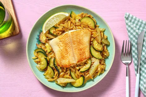 Filet de brosme et risotto d'orzo