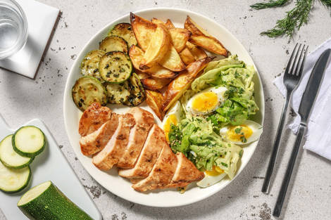 Filet de poulet aux herbes et pommes de terre au four