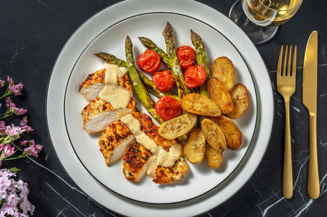 Filet de poulet mariné en sauce hollandaise