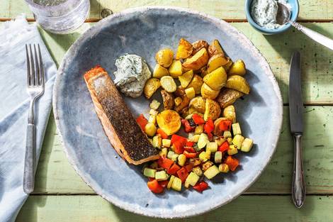 Gebakken zalmfilet met dillemayonaise
