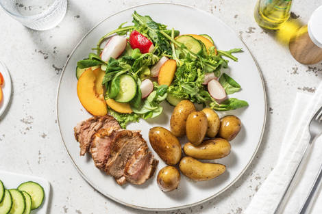 Filet mignon et salade d'été