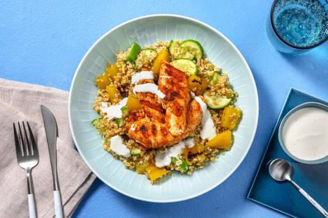 Filets de poulet grillés au harissa