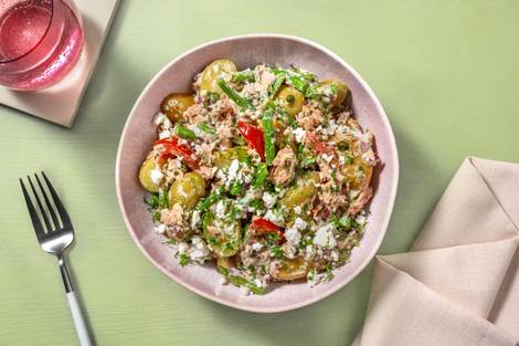 Salade de grenailles au thon, haricots verts et câpres