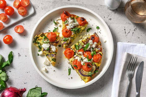 Frittata aux tomates cerises et à la feta