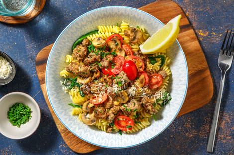 Beefy Sicilian Mushroom Fusilli