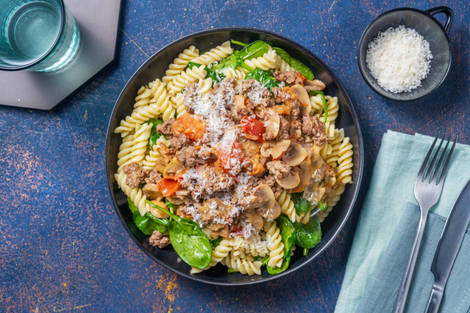 Beefy Sicilian Mushroom Fusilli
