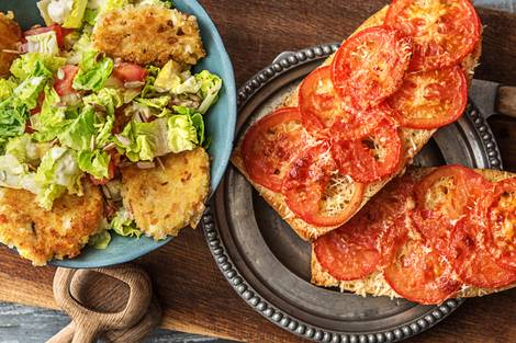 Mozzarellataler mit Tomatenciabatta,