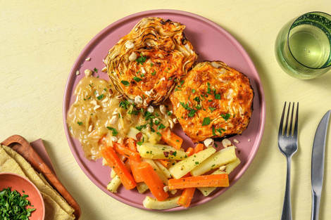 Gebackene Spitzkohlsteaks mit Buttergemüse