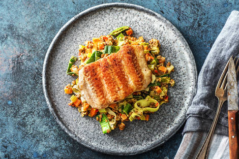 Gebratenes Lachsfilet